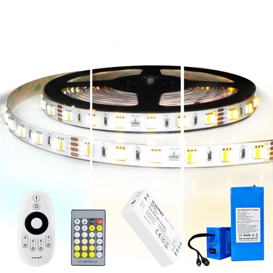 Led strip op batterij Dual White Premium complete set 1 meter