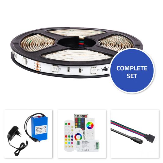 Led strip op batterij RGB Basic complete set 2 meter