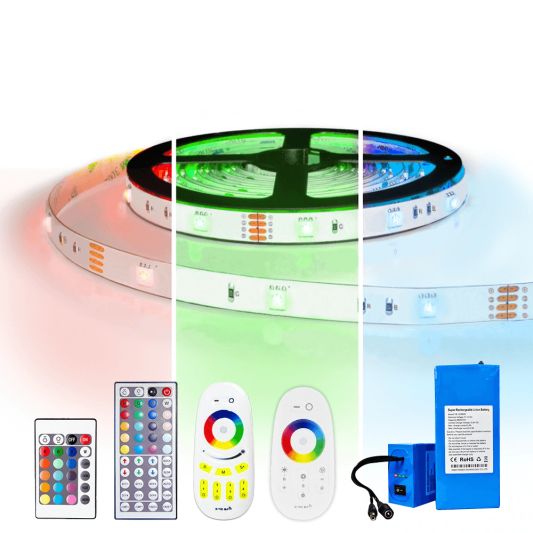 Led strip op batterij RGB Basic complete set 4 meter
