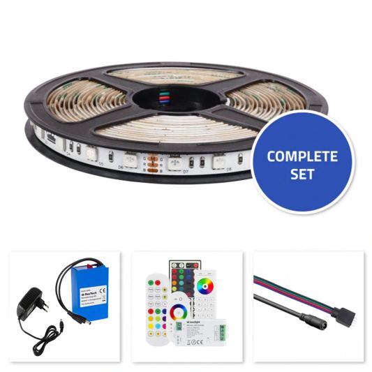 Led strip op batterij RGB Premium complete set 4 meter
