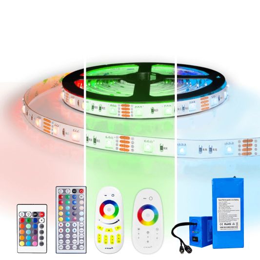 Led strip op batterij RGB Premium complete set 5 meter