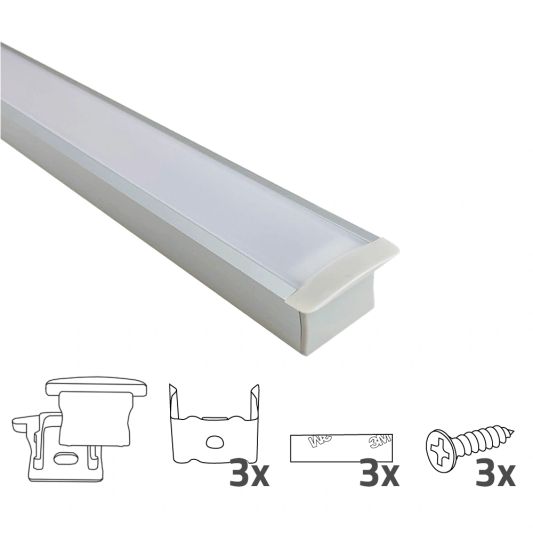 Led strip profiel breed inbouw hoog 1,5 meter