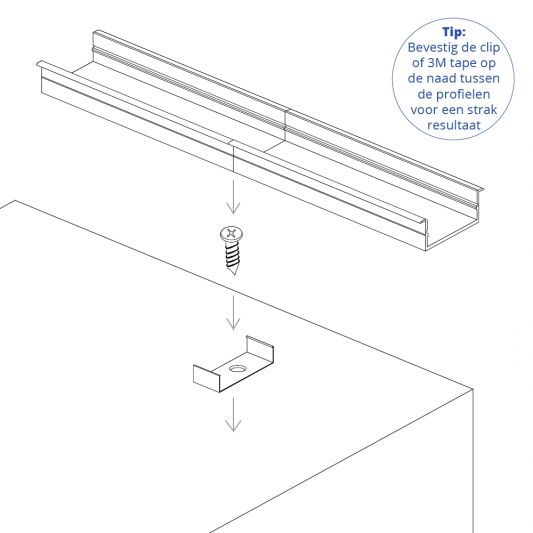 Led strip profiel breed inbouw laag 3 meter