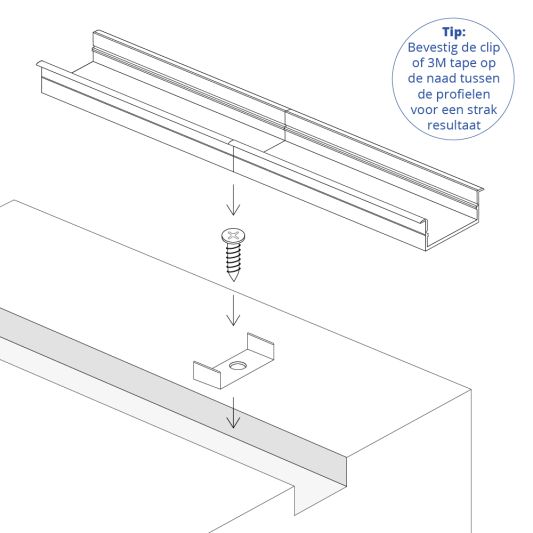Led strip profiel breed inbouw laag 4 meter