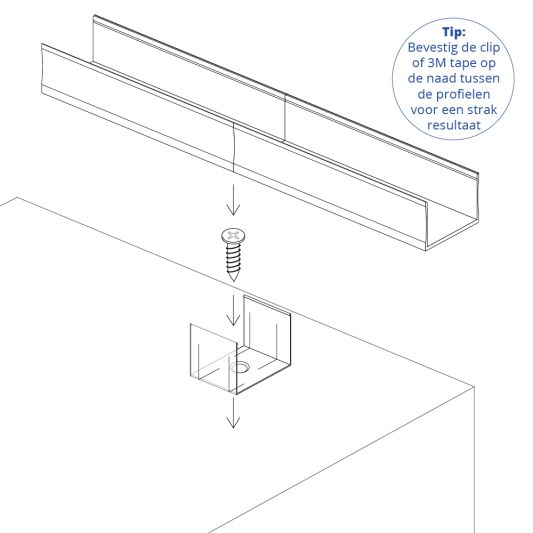 Led strip profiel breed opbouw hoog 2 meter