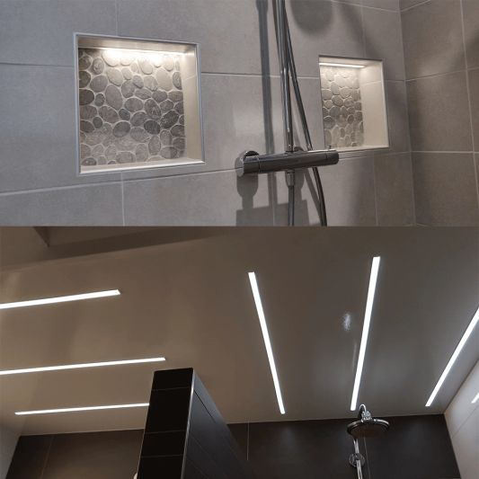 Led strip profiel inbouw Hoog model - compleet met afdekkap 3 meter 15 mm hoog
