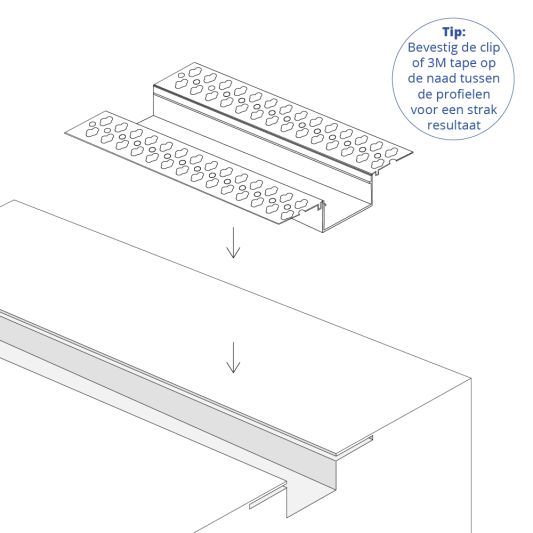 Led stuc profiel 1 meter brede variant