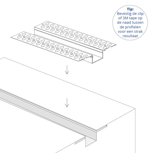 Led stuc profiel 1,5 meter smalle variant