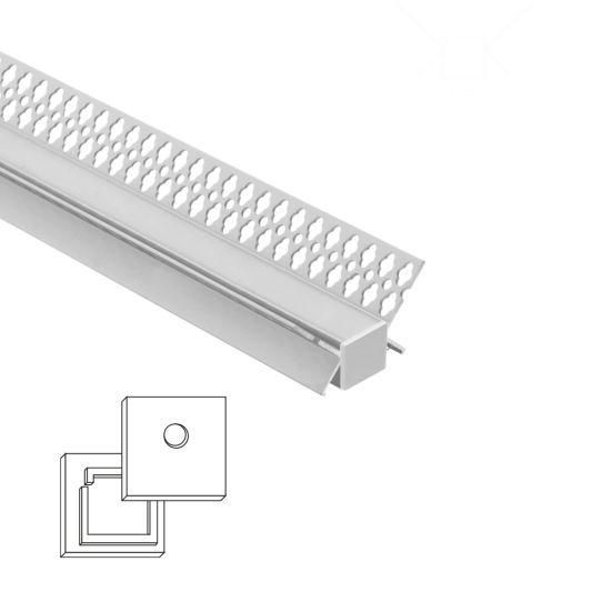Led tegel profiel / led stuc profiel binnenhoek 2 meter - Smalle variant