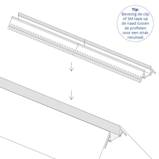 Led tegel profiel / led stuc profiel buitenhoek 3 meter - Smalle variant