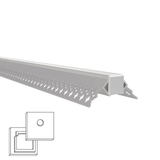Led tegel profiel / led stuc profiel buitenhoek 2 meter - Smalle variant