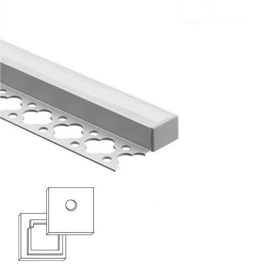 Led tegel profiel / led stuc profiel - Stucstop - 1 meter - Smalle variant