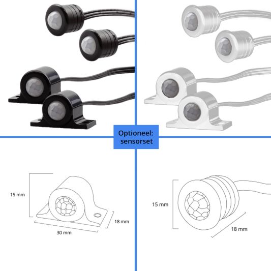 Led trapverlichting set COB - Led strip set met profiel - Helder wit 50 cm