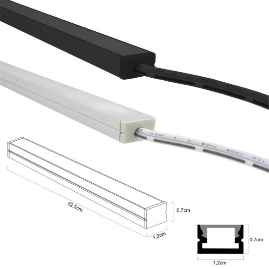 Led trapverlichting set COB - Led strip set met profiel - Helder wit 50 cm