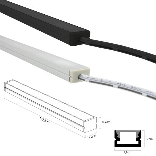 Led trapverlichting set Premium - Led strip set met profiel - Helder wit 130 cm