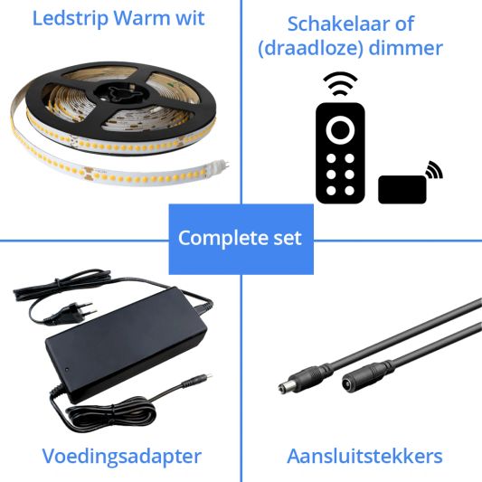Ledstrip 13 meter warm wit - Complete set Premium Plus - 240 leds p/m
