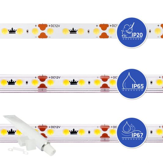 Ledstrip 14 meter warm wit - Complete set Basic - 128 leds p/m
