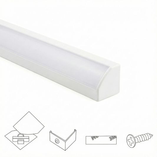 Ledstrip hoekprofiel wit - Slim line - compleet inclusief afdekkap 4 meter