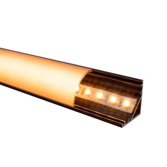 Ledstrip profiel hoek in zwart - Slim line - compleet inclusief afdekkap 1 meter