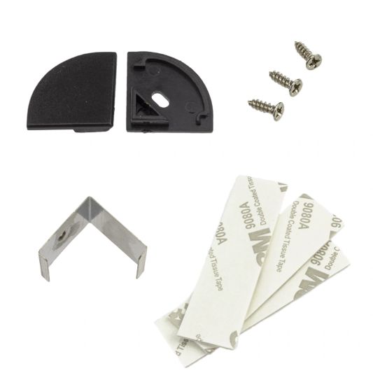 Ledstrip profiel hoek in zwart - Slim line - compleet inclusief afdekkap 4 meter