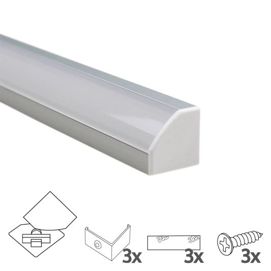 Ledstrip profiel hoek Slim line - compleet inclusief afdekkap 1 meter