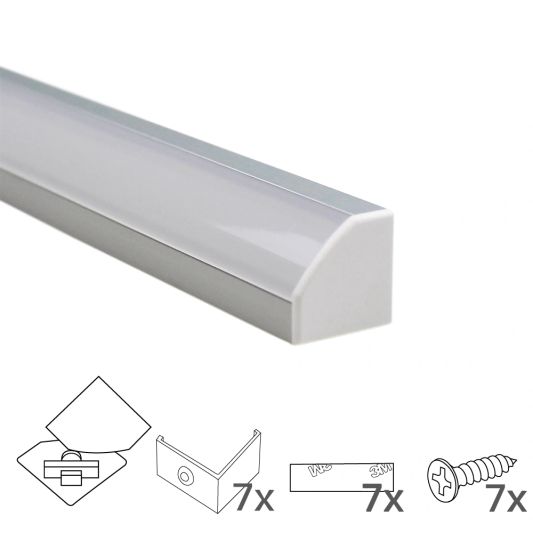 Ledstrip profiel hoek Slim line - compleet inclusief afdekkap 3 meter