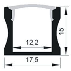 Ledstrip profiel opbouw Hoog model - compleet inclusief afdekkap 5 meter 15 mm