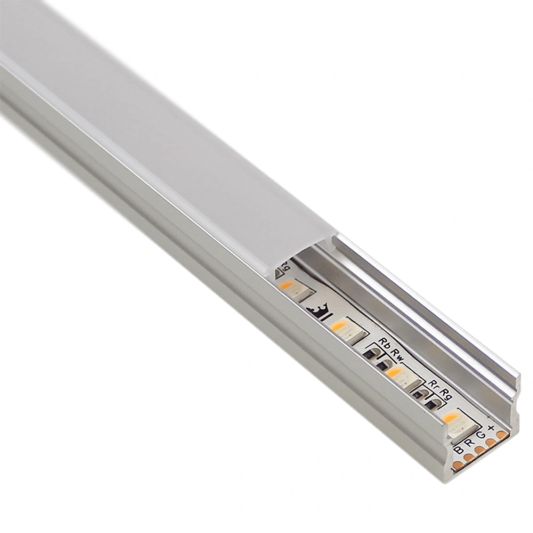 Ledstrip profiel opbouw Hoog model - compleet met afdekkap 1,5 meter 15 mm hoog