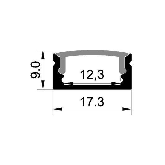 Los led profiel 1 meter opbouw laag 8 mm slim line