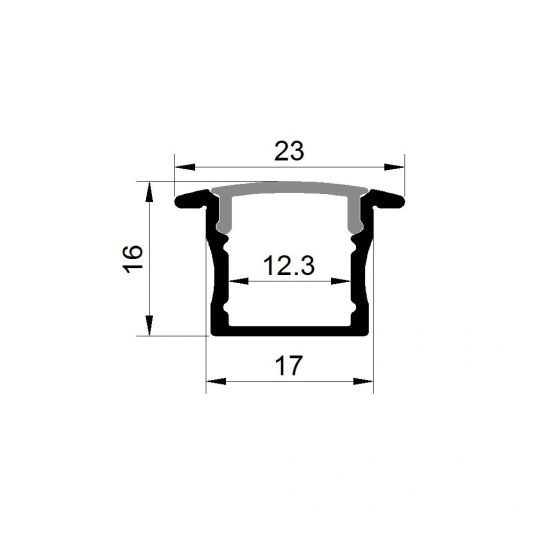 Los led profiel 1,5 meter inbouw hoog 15 mm slim line