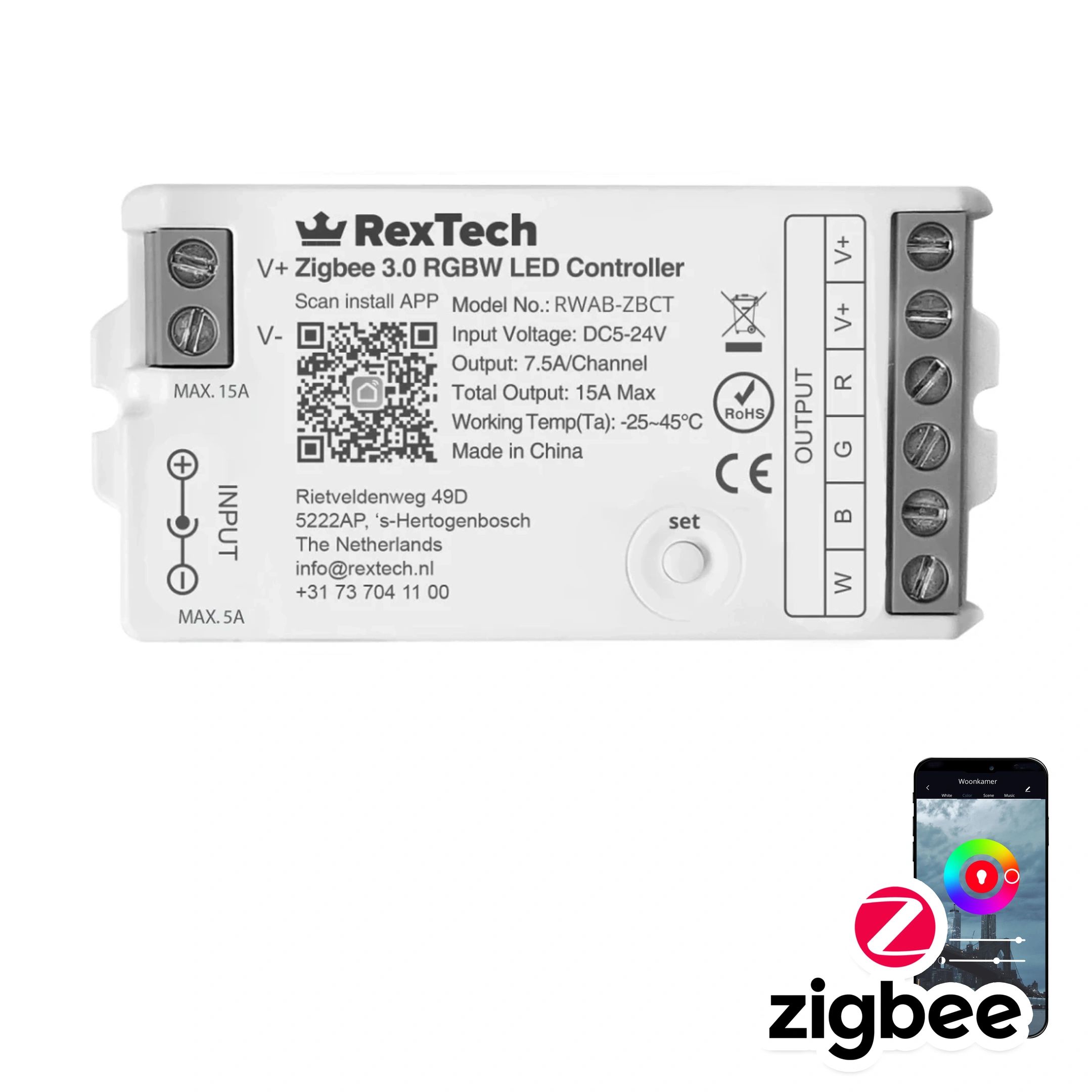 Zigbee Ledstrip - White And Color Ambiance - Werkt Met De Bekende Verlichting Apps 7 Meter