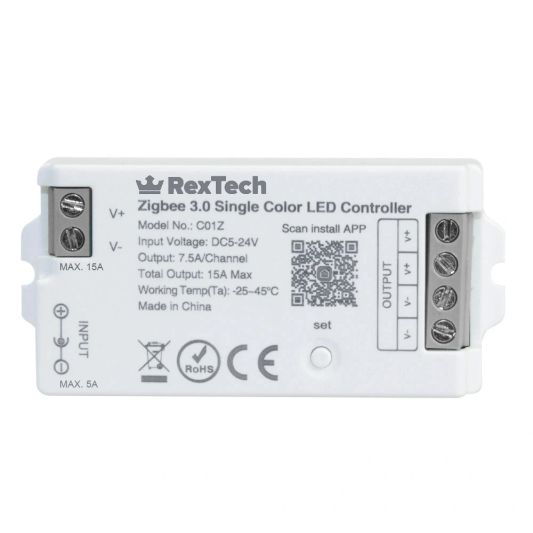 Losse Zigbee controller voor witte led strips