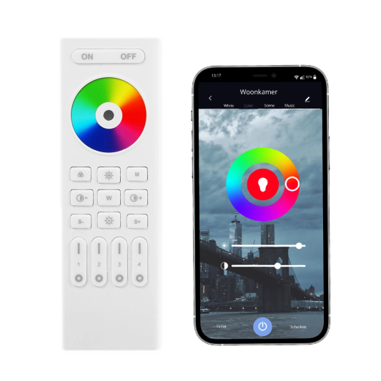 Luxe touch RF 4-zone afstandsbed. + Wifi RGB