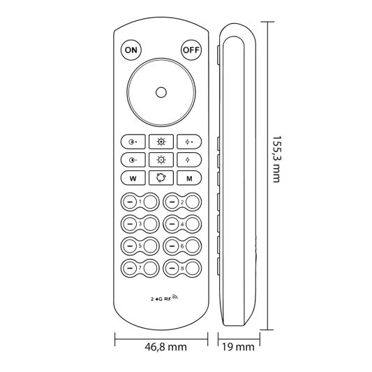Milight 8-zone Touch RF afstandsbediening voor alle kleuren