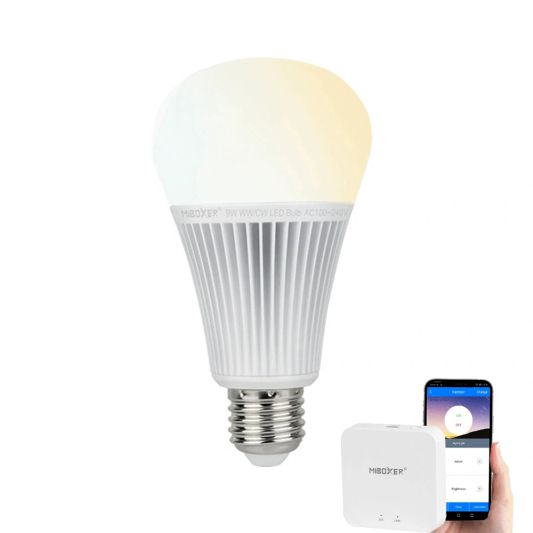 Milight Dual White Led lamp set met Wifi module 9W E27 fitting