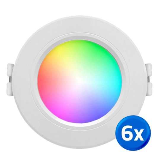 Milight RGBWW LED downlight 6 Watt inbouwspot - Voordeelset van 6 stuks
