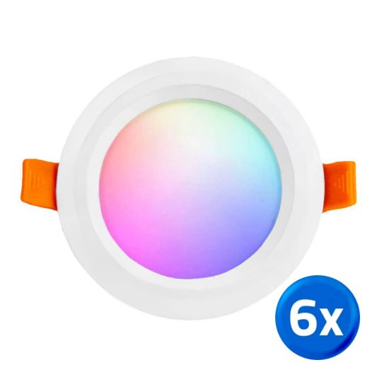 Milight RGBWW led inbouwspot downlight 6 Watt - Voordeelset van 6 stuks