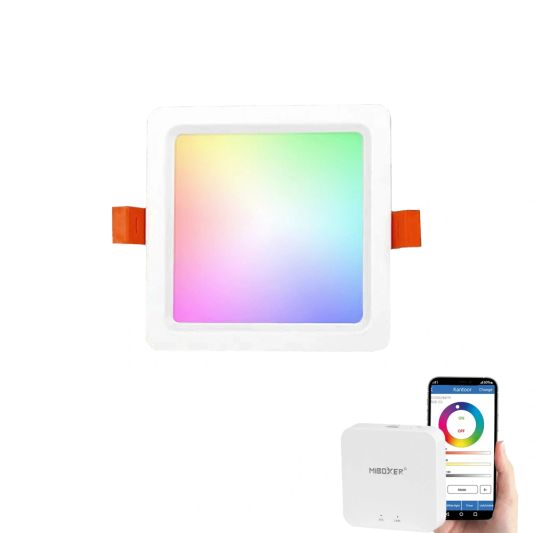 Milight RGBWW led vierkante downlight 9 Watt mét Wifi module