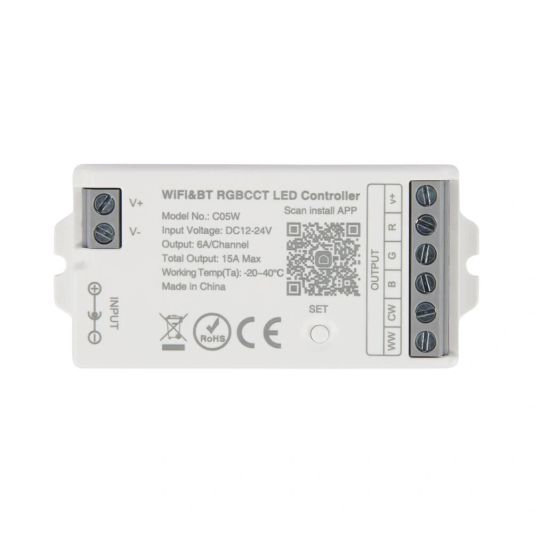 Milight touch wandpaneel & wifi controller voor RGBWW led strips 230V - complete set