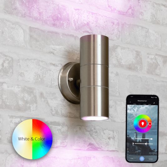 Moderne staande lamp voor buiten met E27 Zigbee filament led lamp