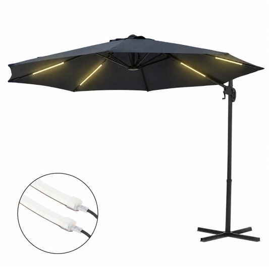 Parasolverlichting led strip set Warm Wit - 4 led strips