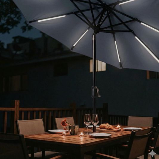 Parasolverlichting led strip set Warm Wit - 8 led strips