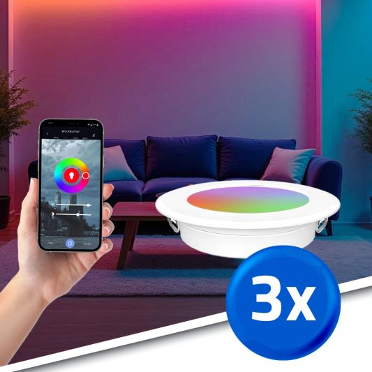 RexTech RGBWW Inbouwspot Wit 3 pack