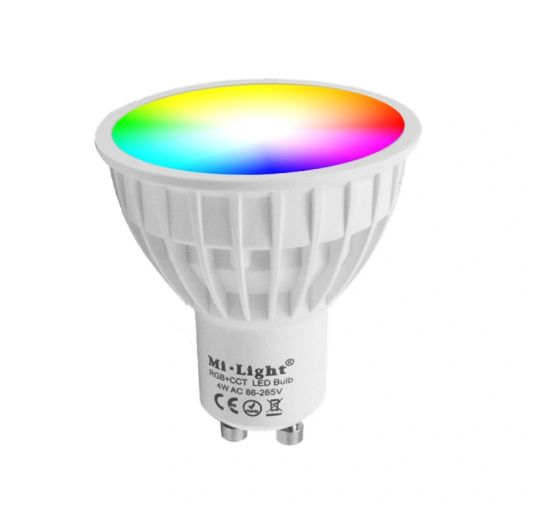 RGBWW LED lamp met afstandsbediening 4W GU10 1 tot 4 lampen