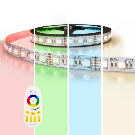 RGBW led strip Premium met afstandsbediening 11 tot 20 meter