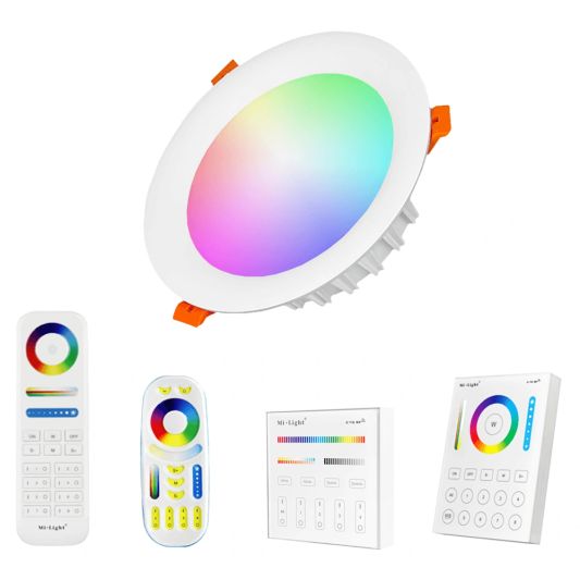 RGBWW led inbouwspot met afstandsbediening 1-4 lampen 18 Watt