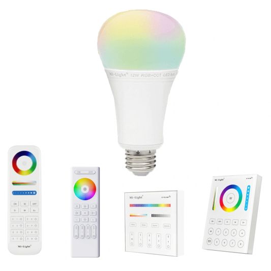 RGBWW led lamp set met afstandsbediening 12W E27 1 tot 4 lampen