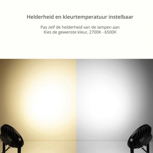 1-4 RGBWW Wifi led tuinspots 15 Watt set met afstandsbediening