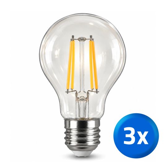 Slimme filament LED lamp van Milight - Dual white 7W E27 fitting - A60 model voordeelset van 3