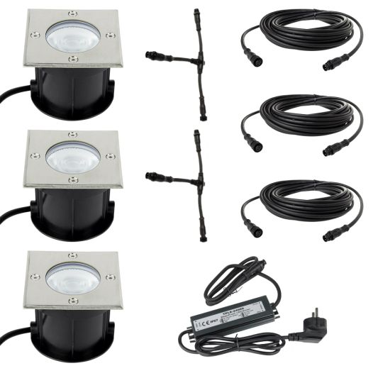 Slimme Zigbee inbouw grondspot 9W recht - Starterset